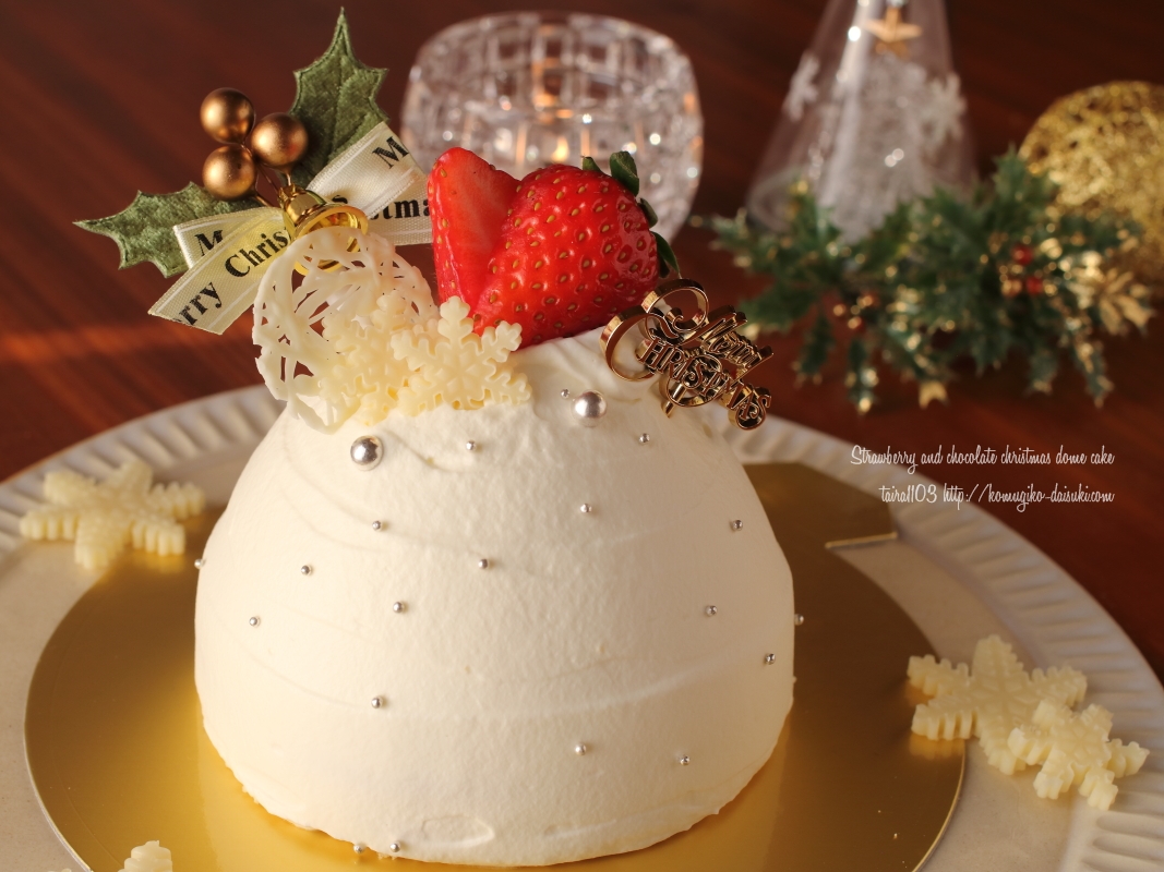 失敗だらけな 苺とチョコのクリスマスドームケーキ 参考レシピあり 小麦粉だいすき